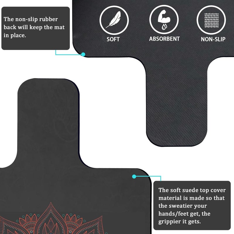 WEYOND Non-Slip Pilates Reformer Mat Cover for Pilates Reformer Machine Equiment Extra Thick 1.5mm, 39 * 24inch,Mandala Flower Pantern - Image 3